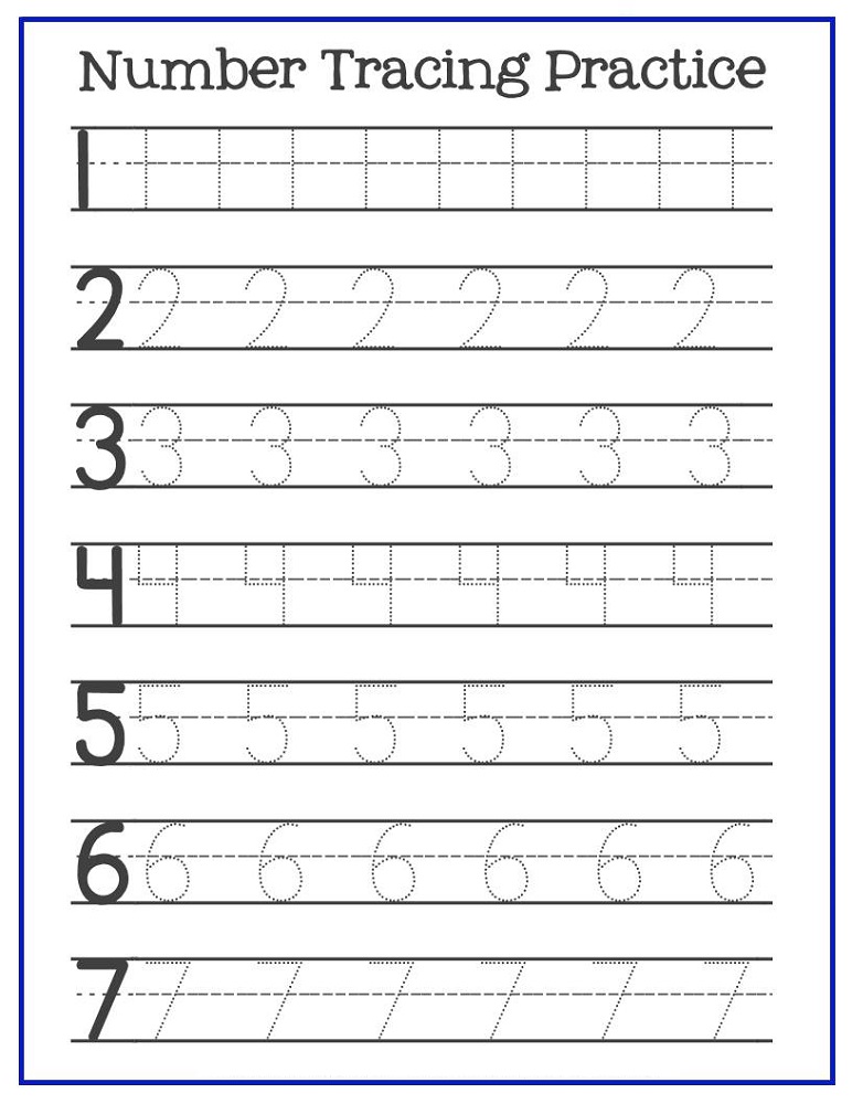 Trace Number Worksheets For Preschoolers Educative Printable