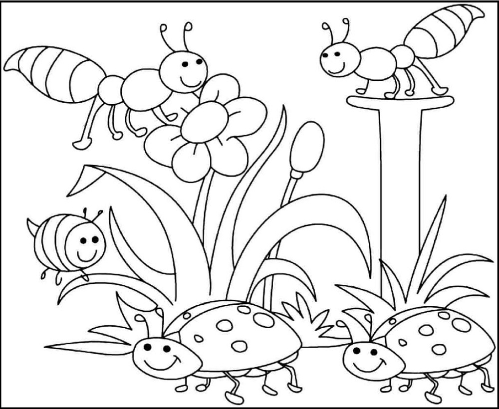 Free Childrens Colouring Spring