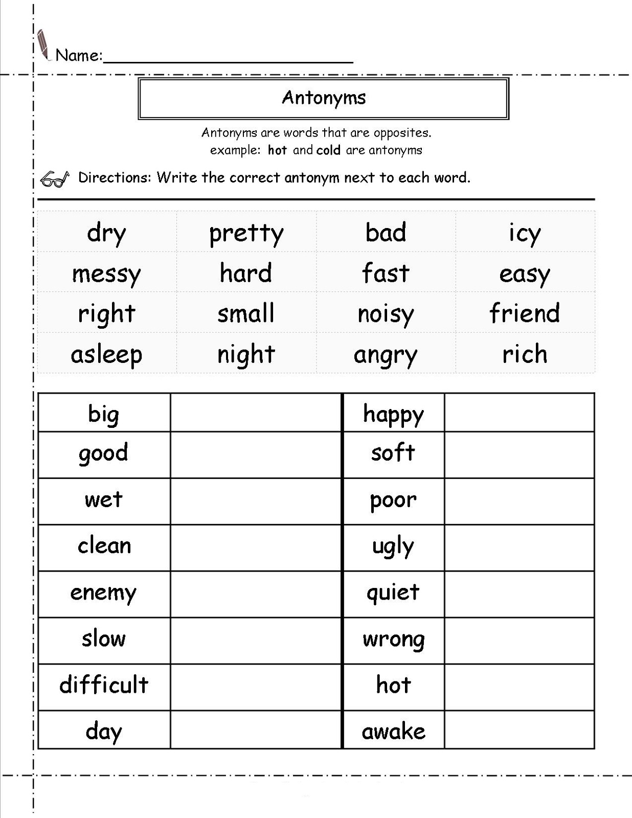 Second Grade Worksheets English