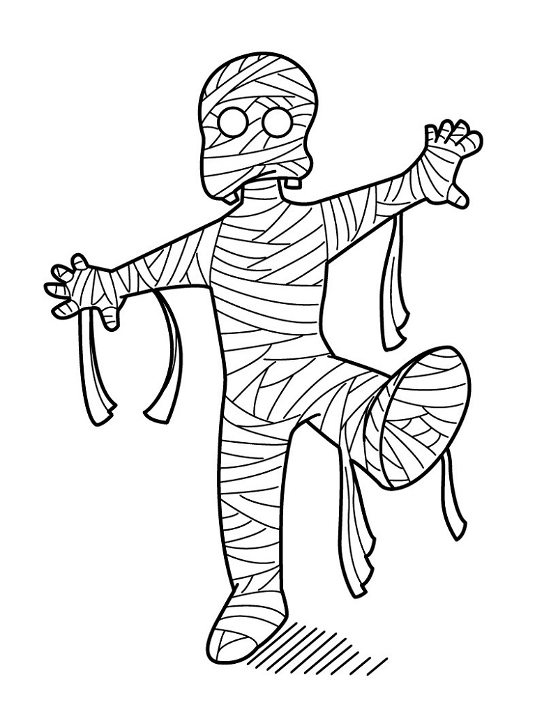 halloween coloring pages mummy