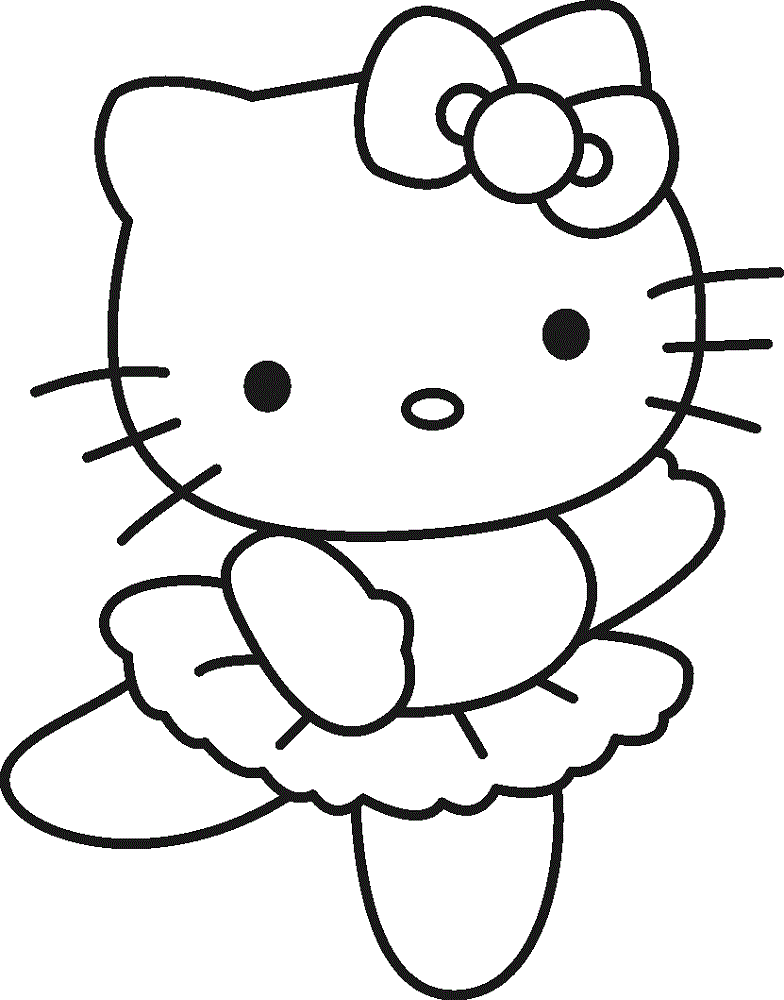 hello kitty coloring pages dancing