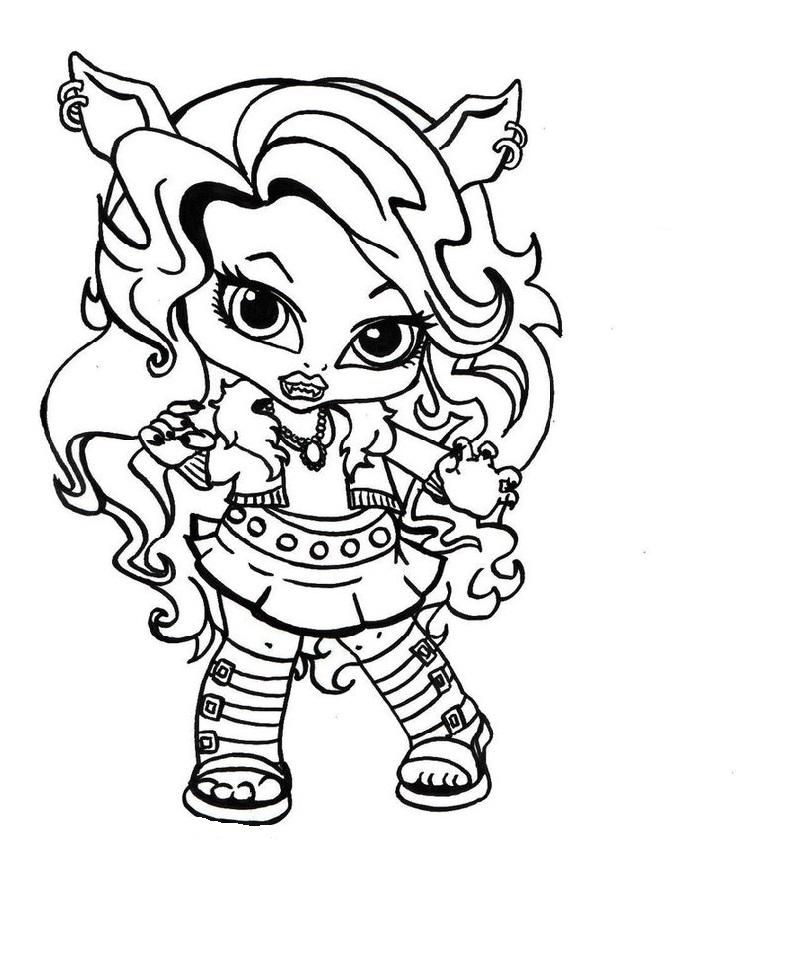 monster high coloring pages clawdeen wolf