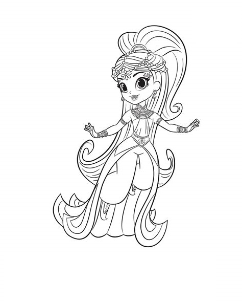 shimmer and shine coloring pages samira