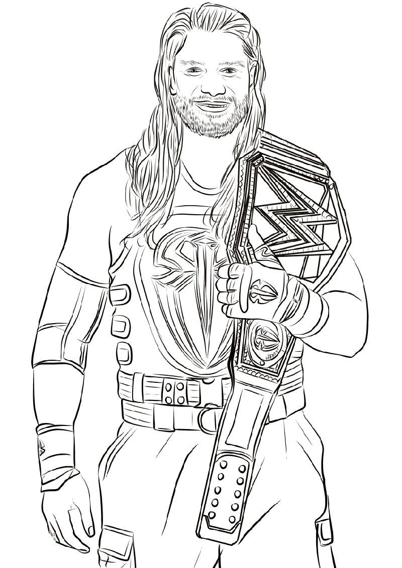 wwe coloring pages roman reigns