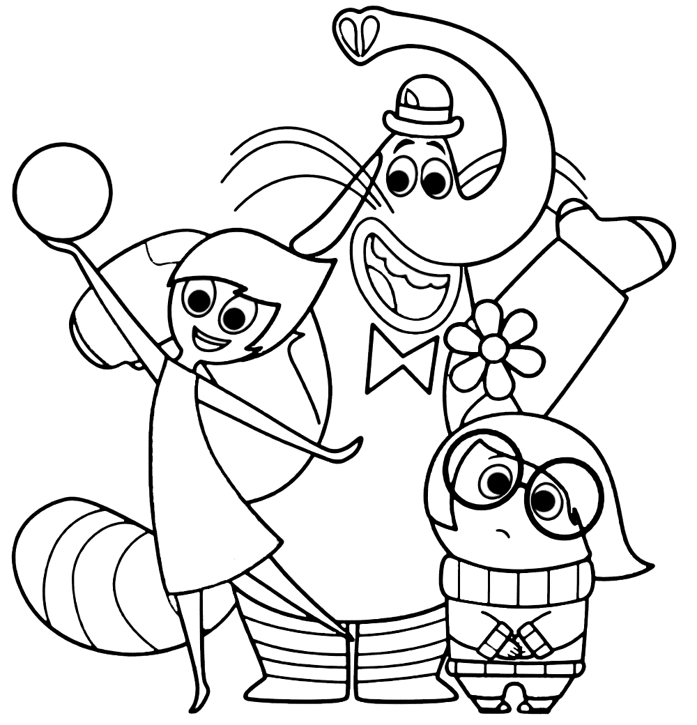 Coloring pages for kids friend inside out
