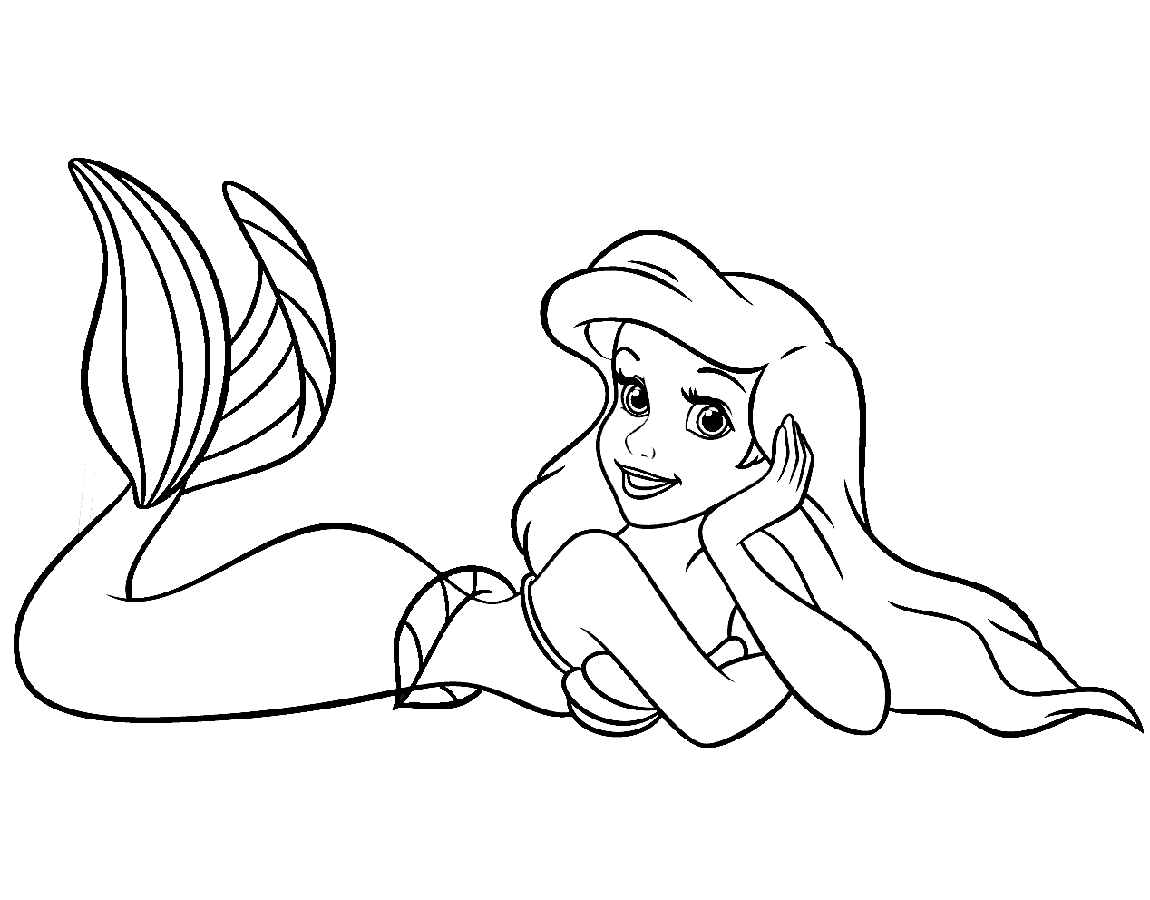 Little mermaid coloring pages mermaid cute
