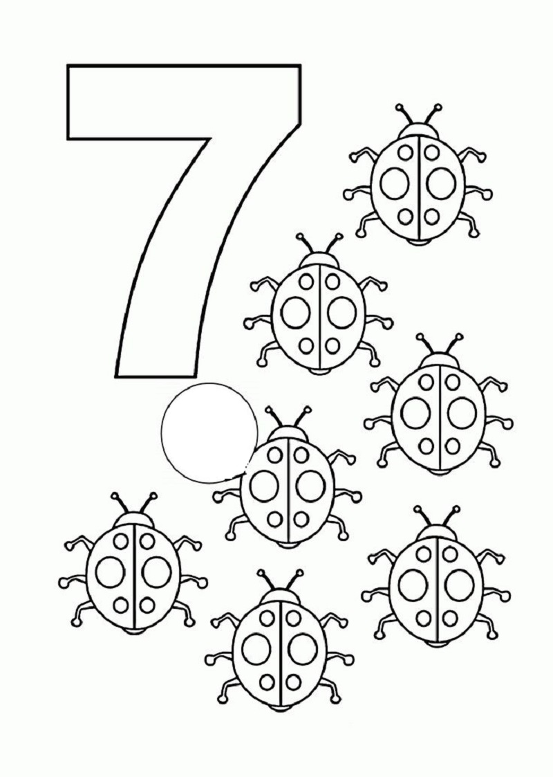 Number coloring pages 7
