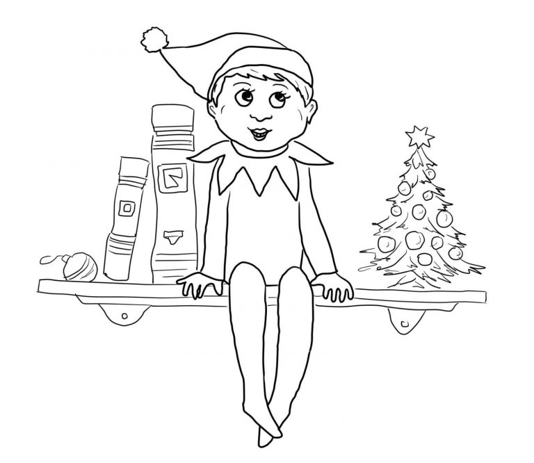 Elf on the Shelf Coloring Sheets | Educative Printable