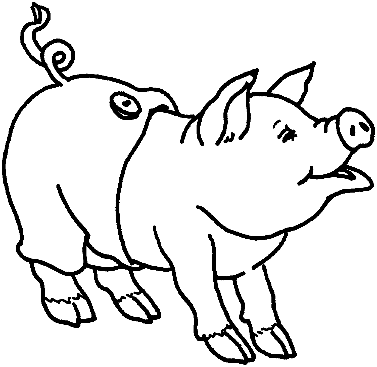 pig coloring pages pig smile