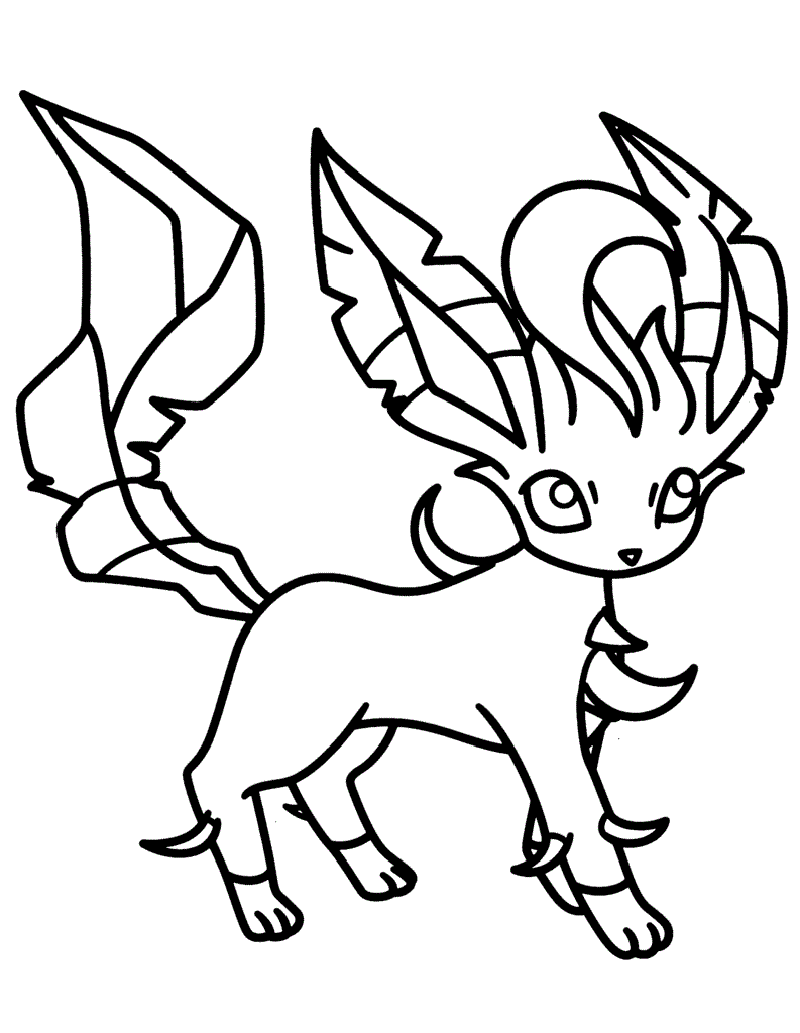 pokemon coloring pages eevee evolutions leafeo