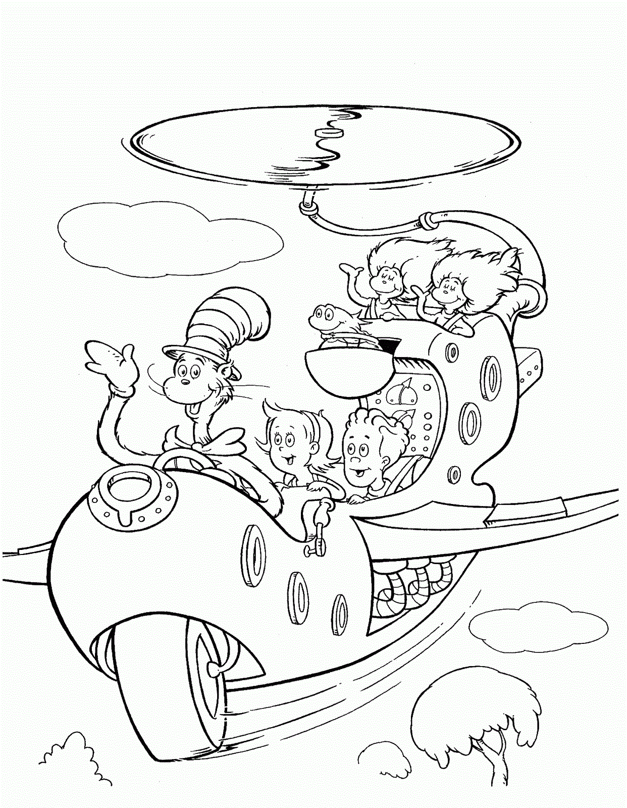 cat in the hat coloring sheet 5