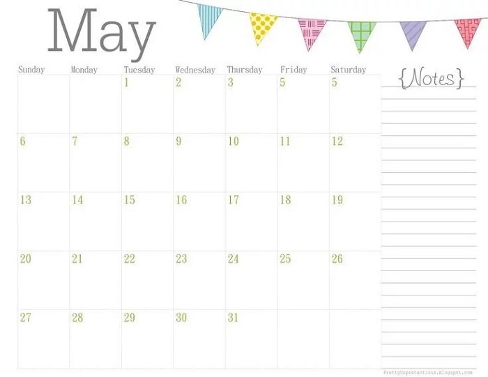 2018 Calendar Fillable May