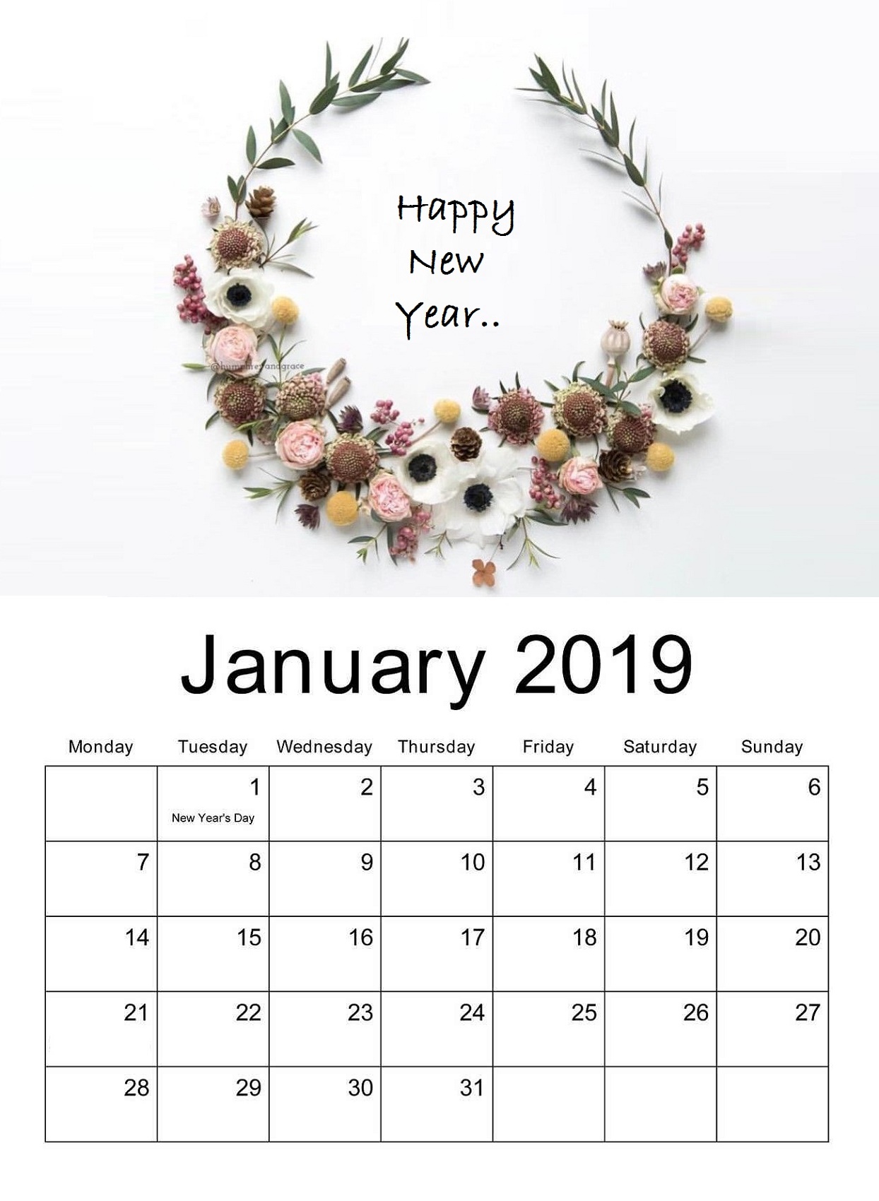 2018 Calendar Template Pdf January Wall Calendar