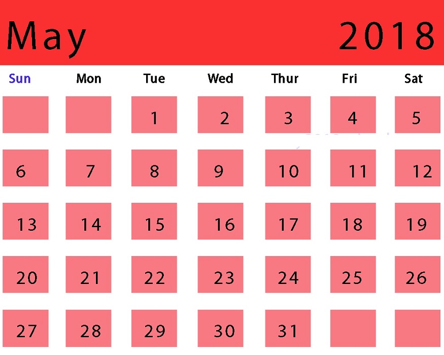 2018 Calendar Template Word Monthly