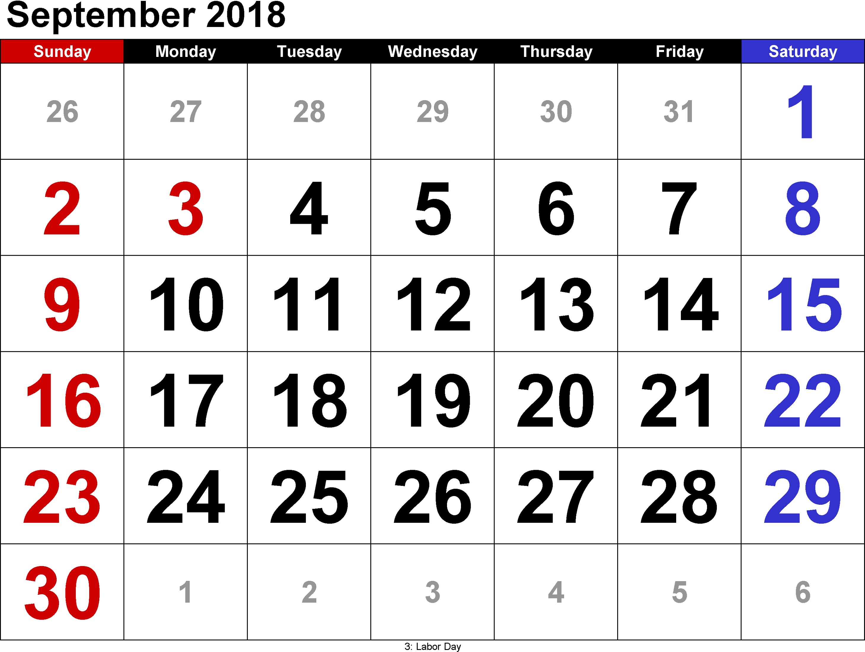 2018 Calendar Template Word With Holidays