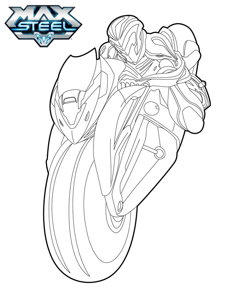 Max Steel Coloring Pages Motorcycle