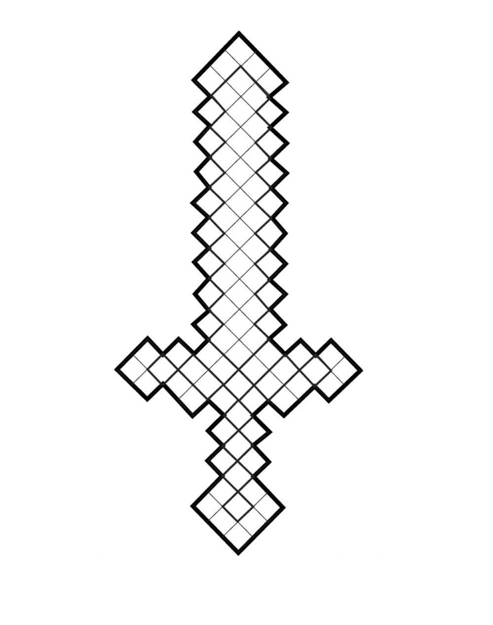 Minecraft Sword Coloring Pages Pictures