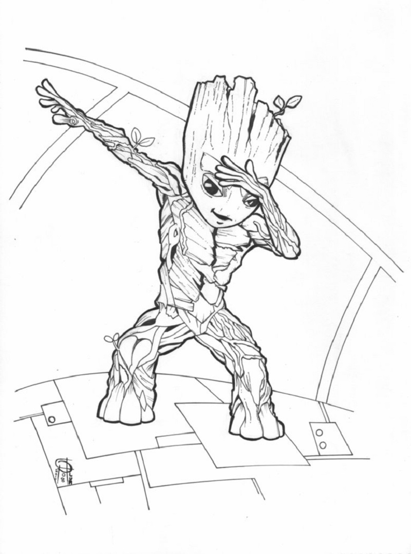baby groot coloring page 5