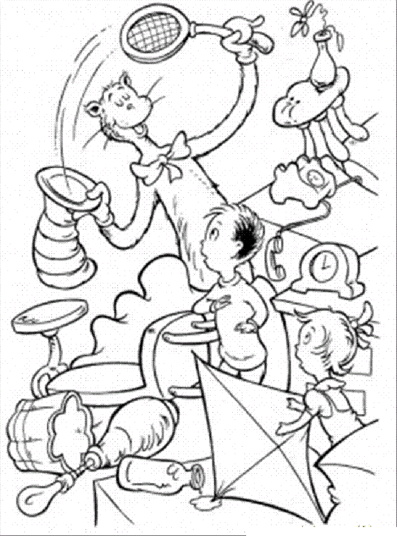 cat in the hat coloring pages 3