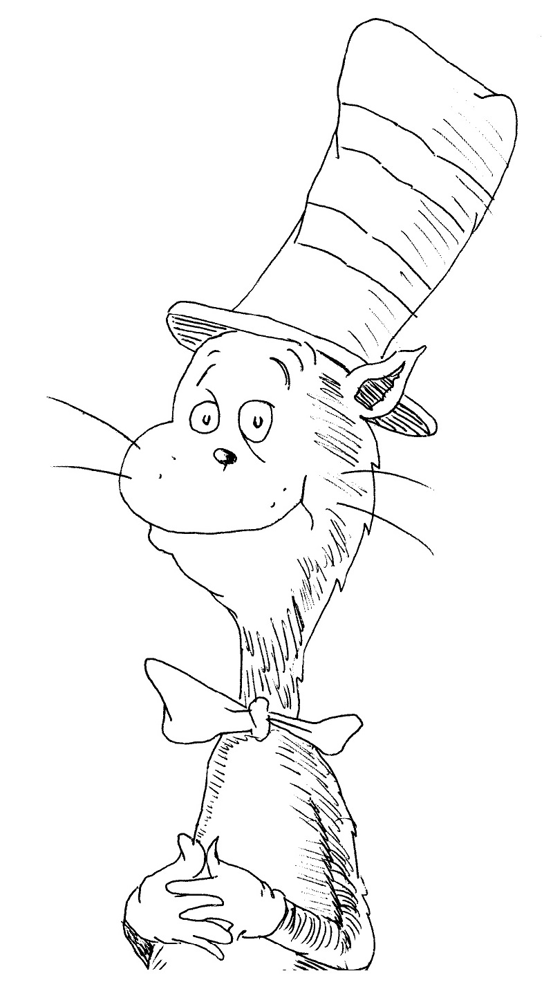 cat in the hat coloring pages 4