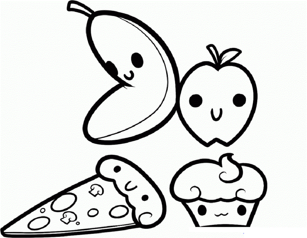 cute food coloring pages 4