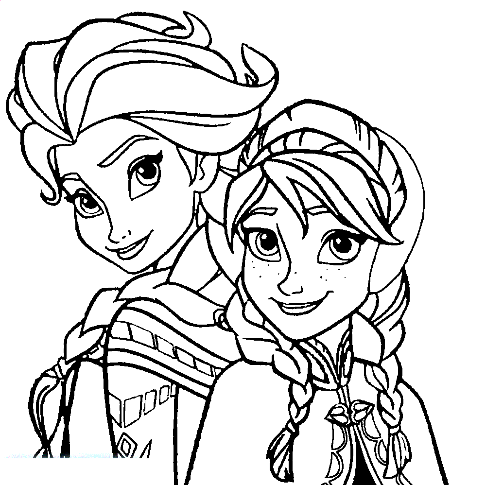 Elsa And Anna Coloring Pages Educative Printable