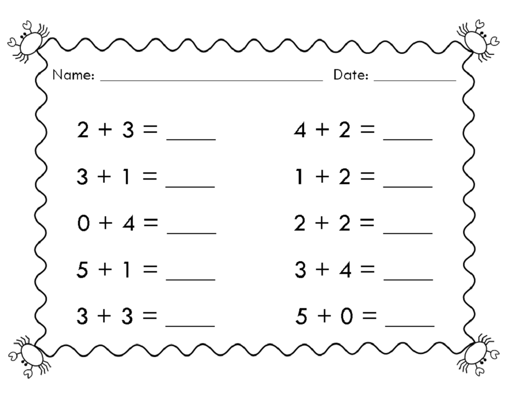 free easy math worksheets 4