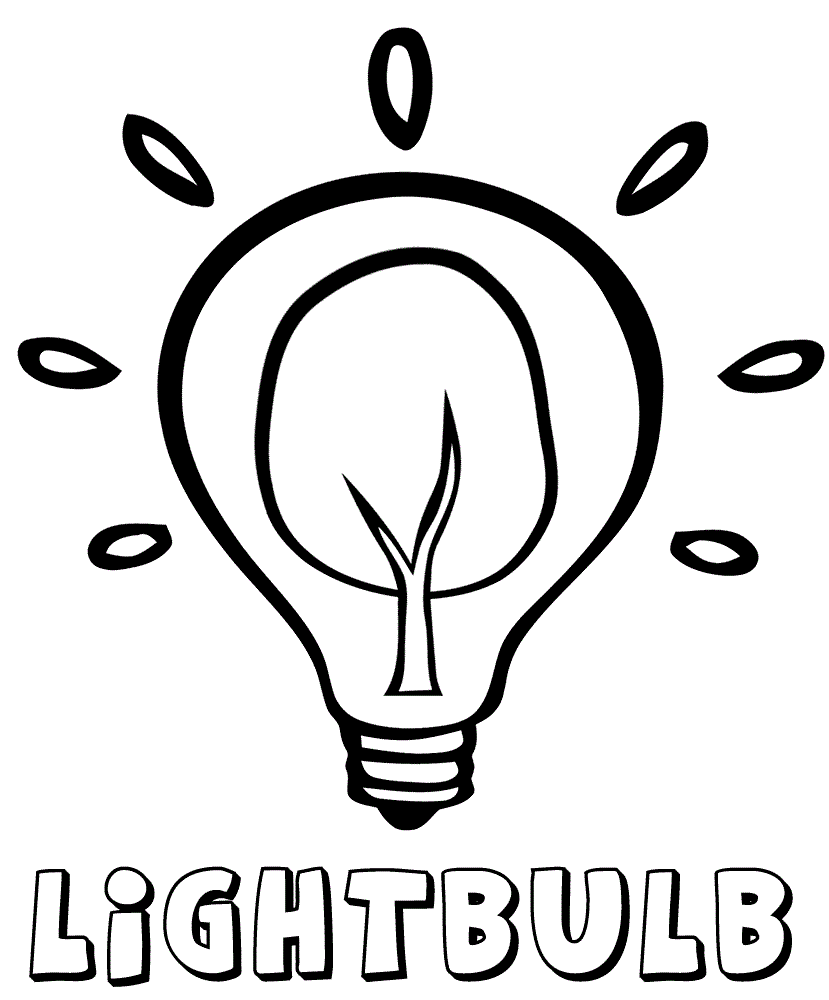 light bulb coloring page 5