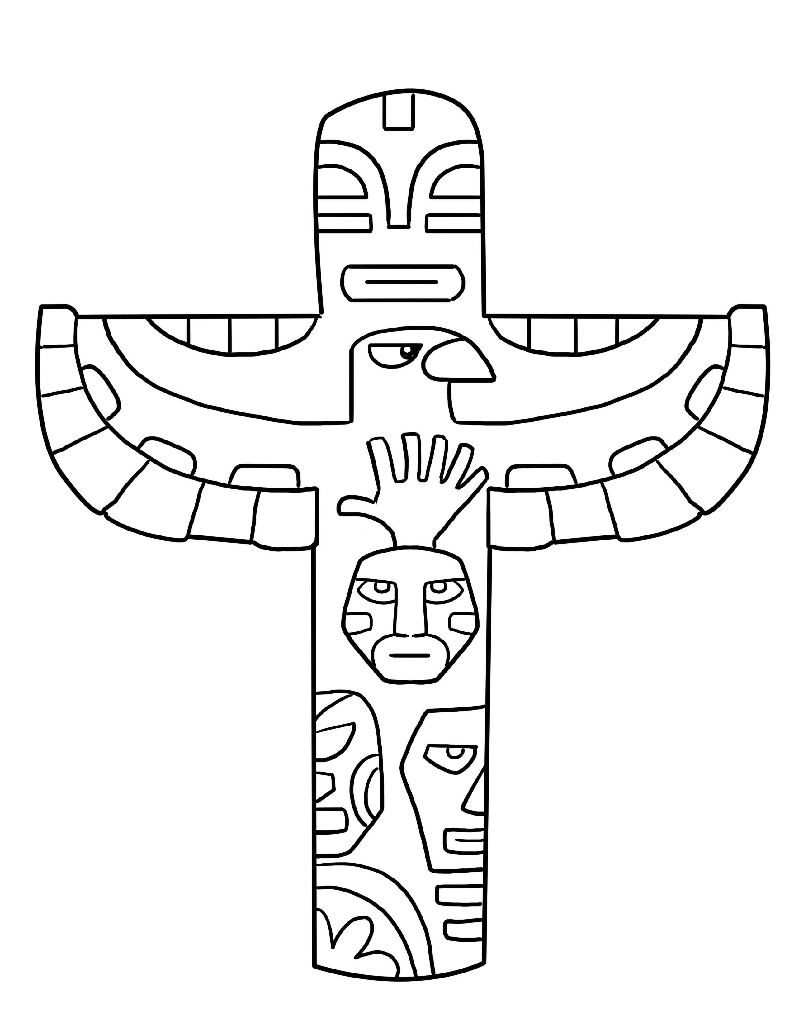 totem pole coloring pages 1