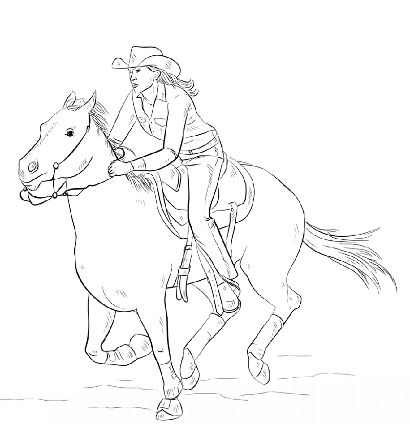 cowgirl coloring pages 4