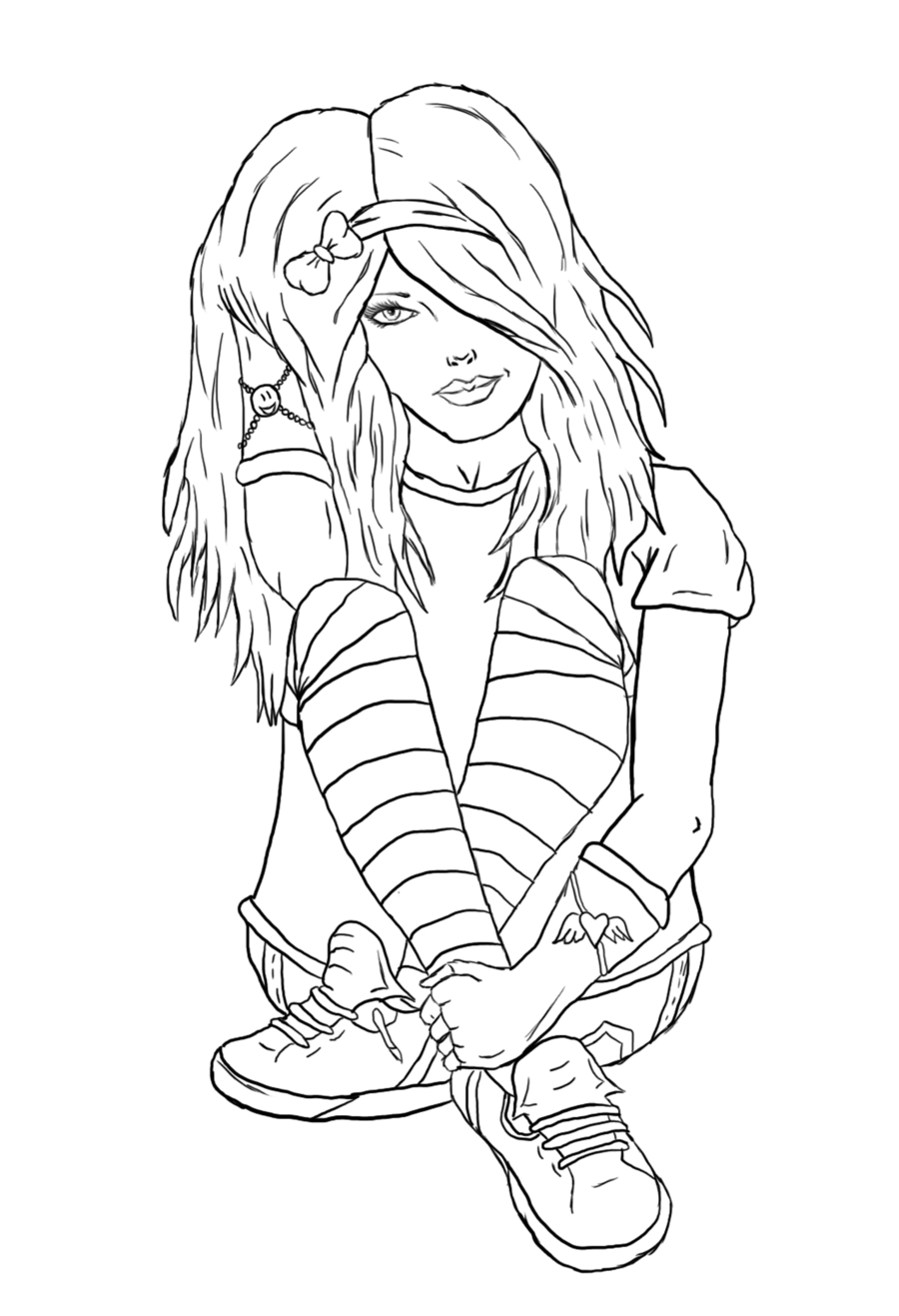 emo coloring pages 1