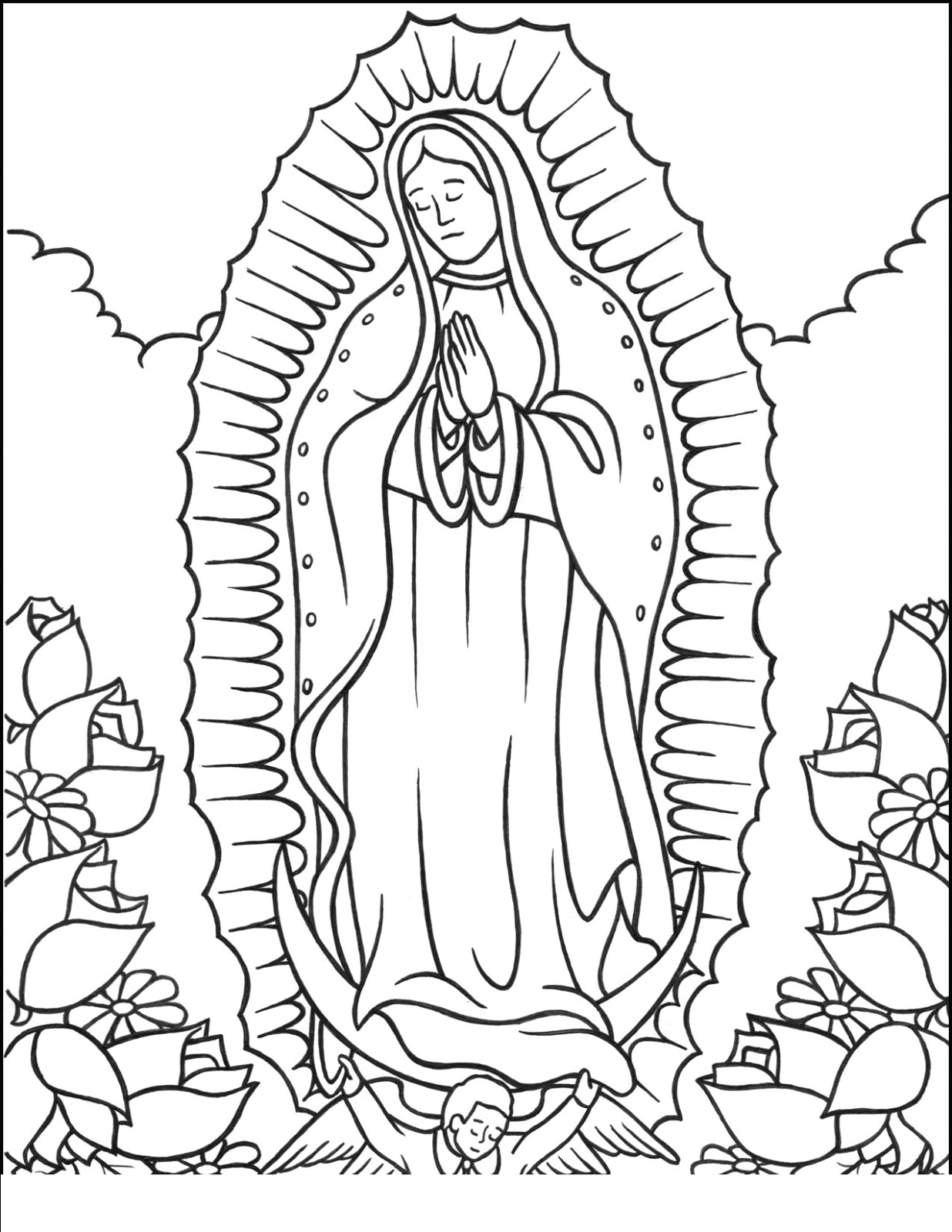 our lady of guadalupe coloring page 1