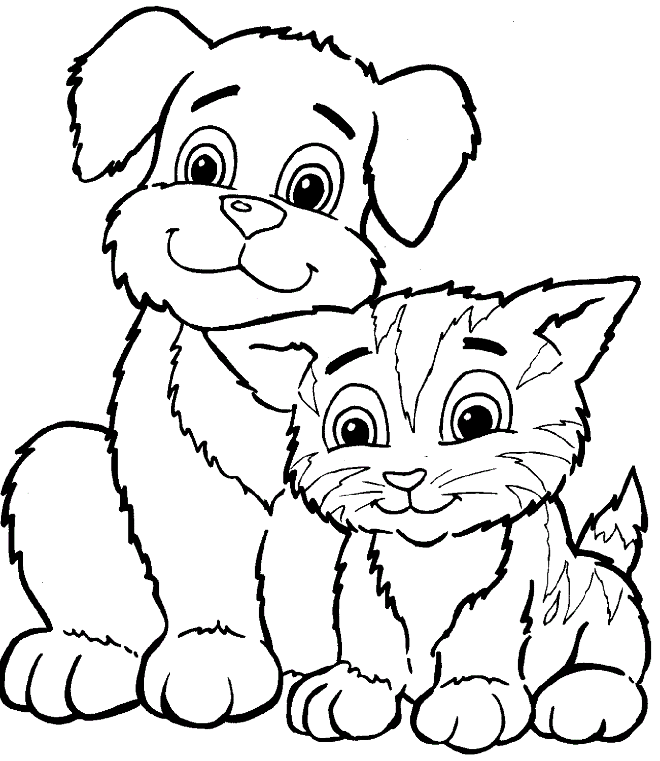 puppy and kitten coloring pages 1