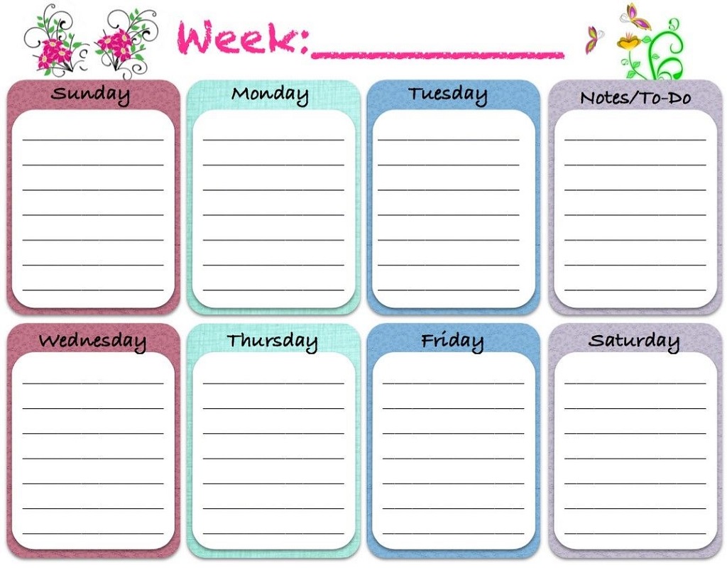 blank weekly calendar 1