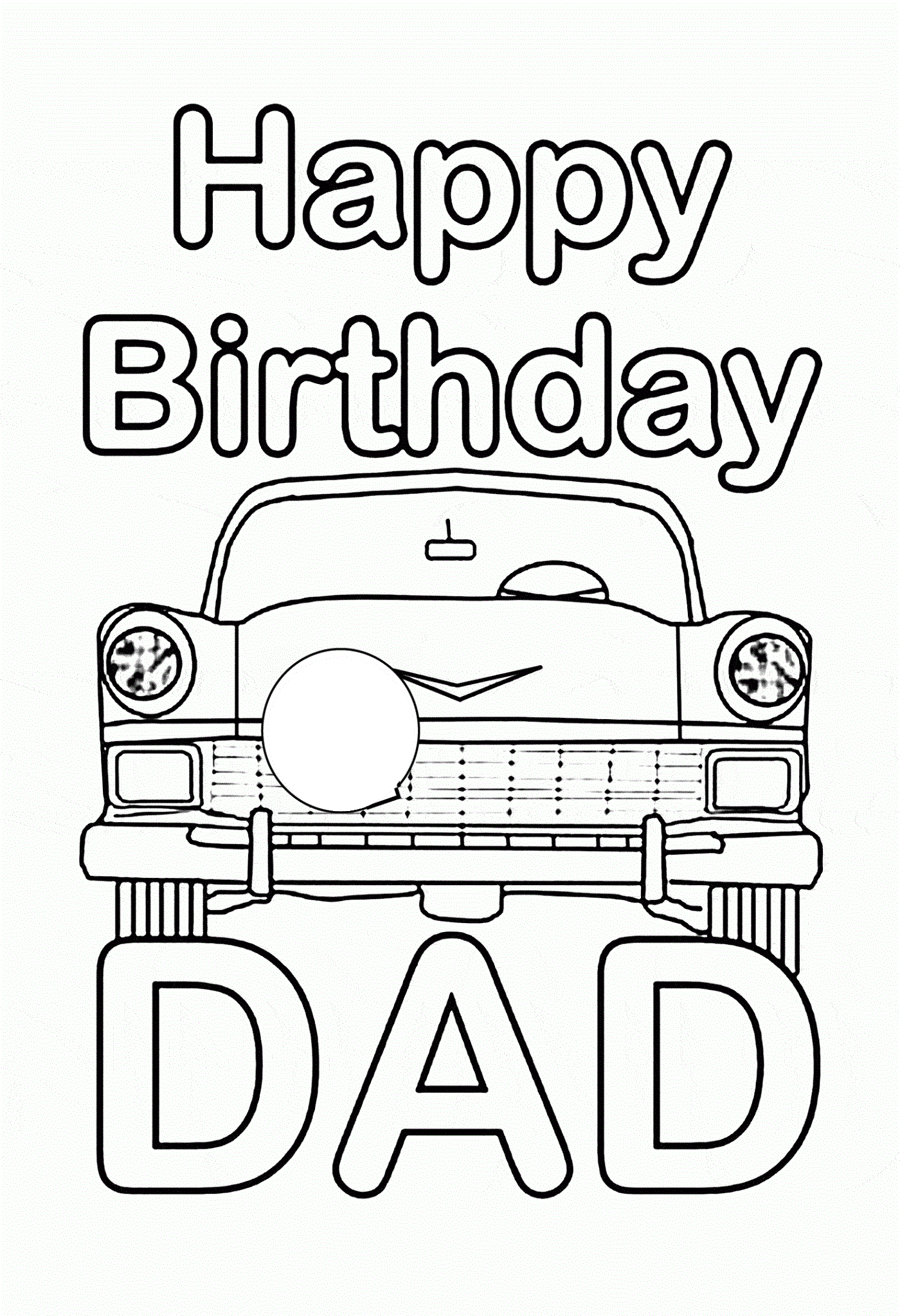 Printable Coloring Birthday Cards Happy Birthday Dad birthdayqw