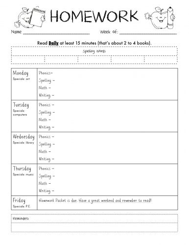 homework for preschool printable 3 | Educative Printable
