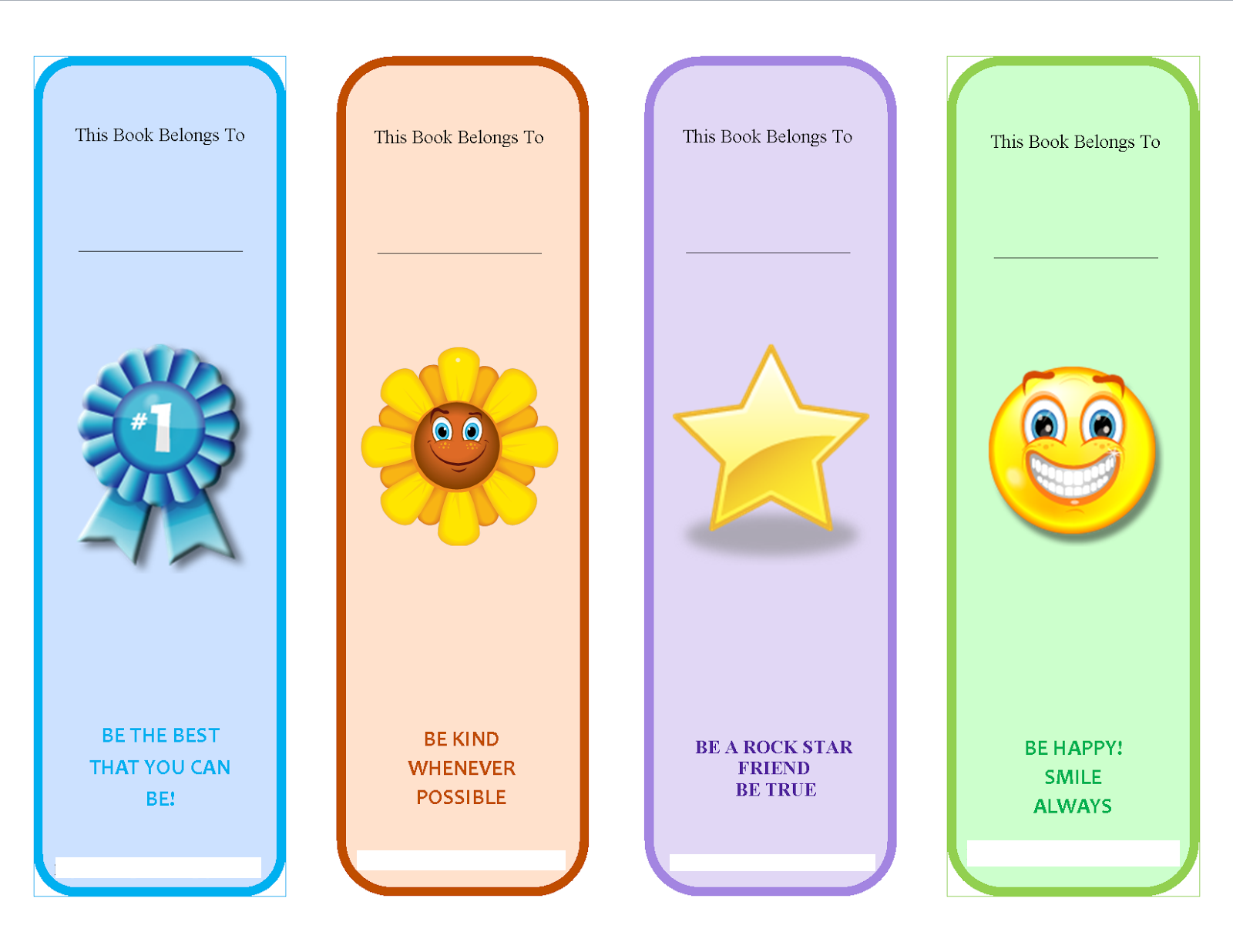 printable bookmarks for kids 1