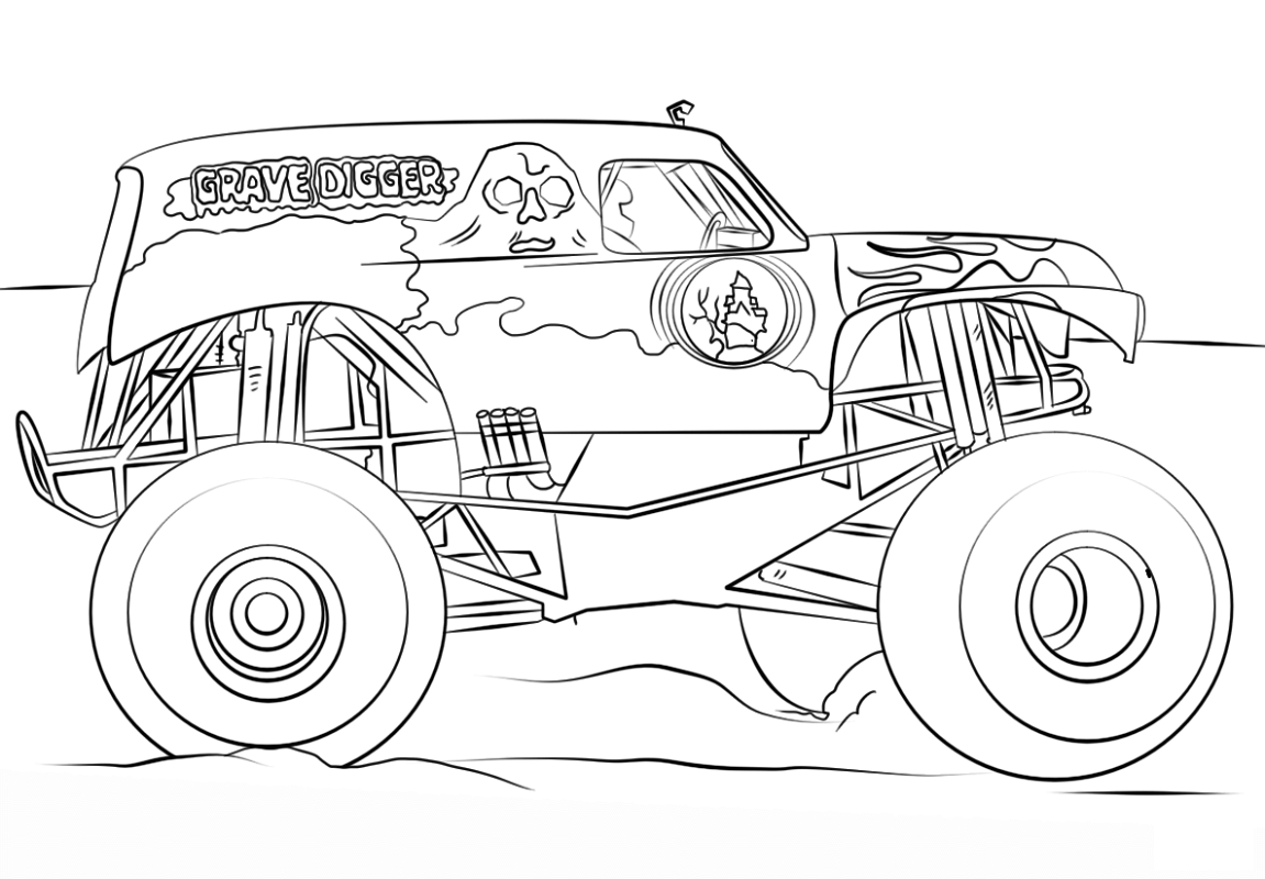 grave digger coloring pages 1