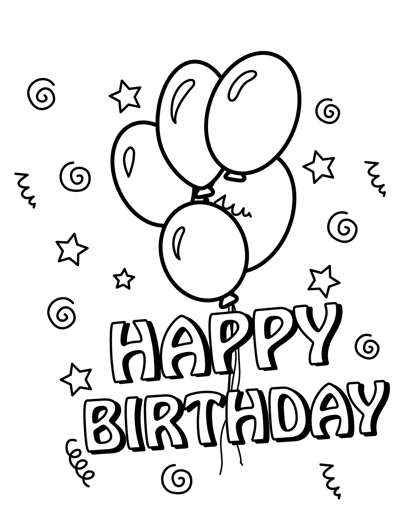 happy birthday coloring pages 1