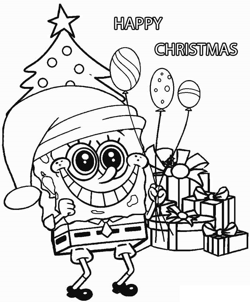 spongebob christmas coloring pages 3