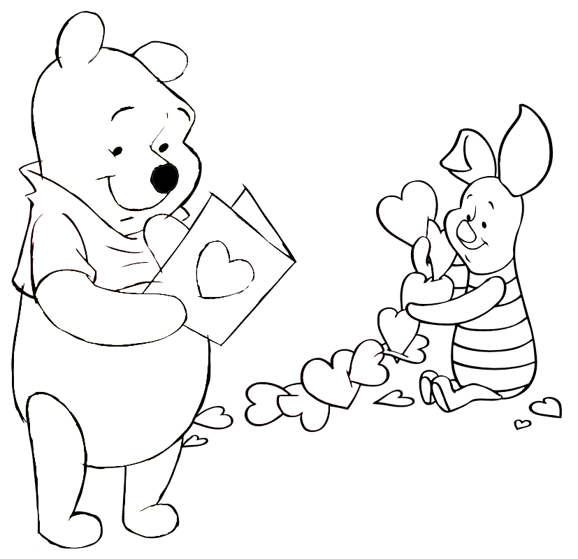 valentine coloring pages disney 4