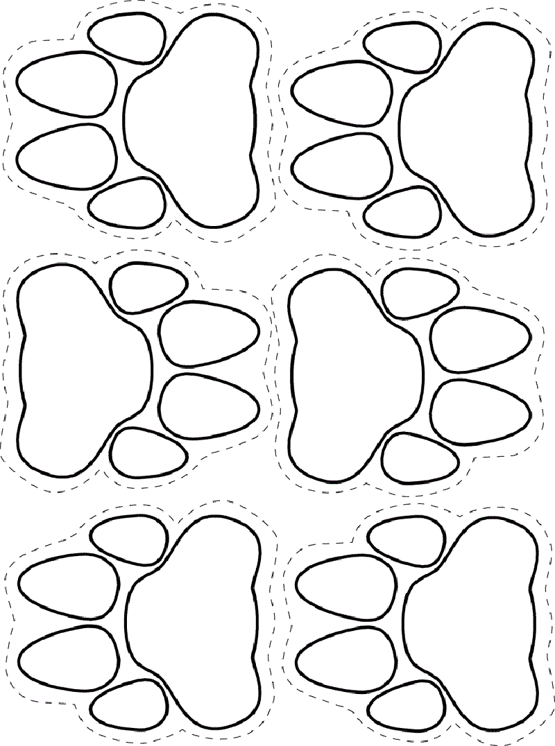paw print coloring page 4