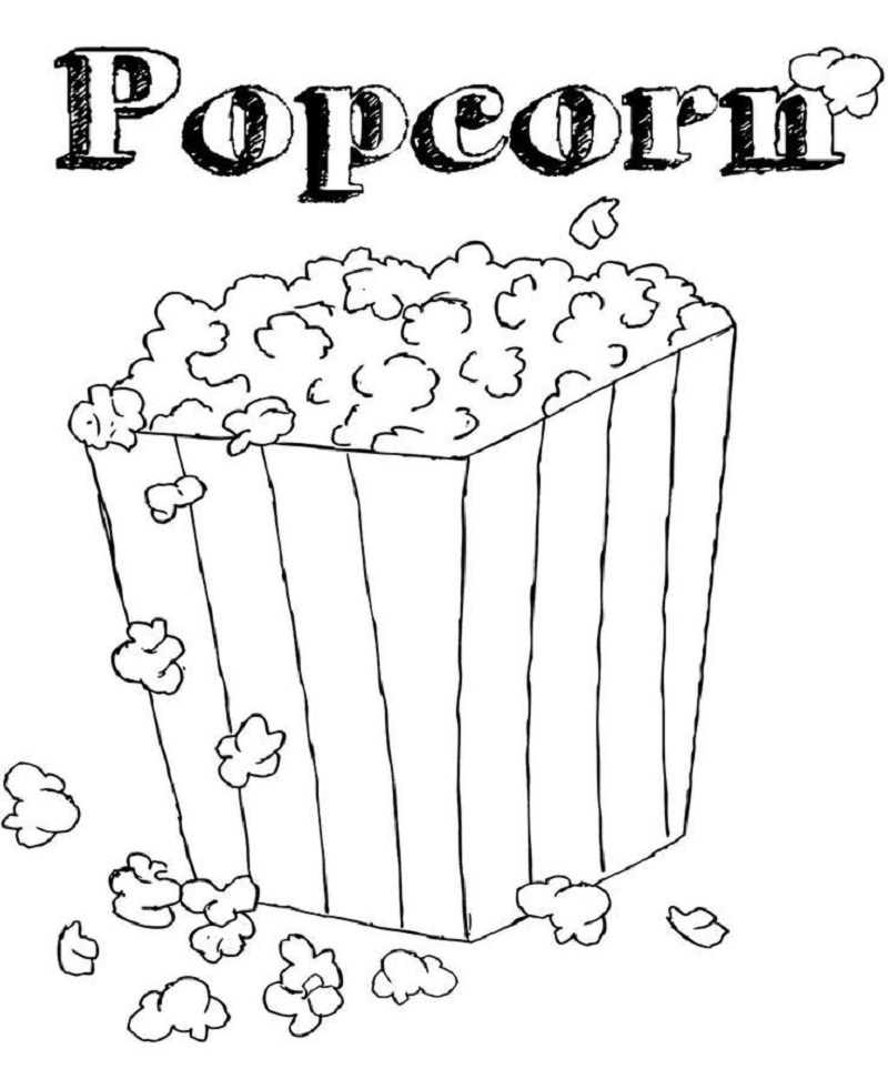 popcorn coloring page 4