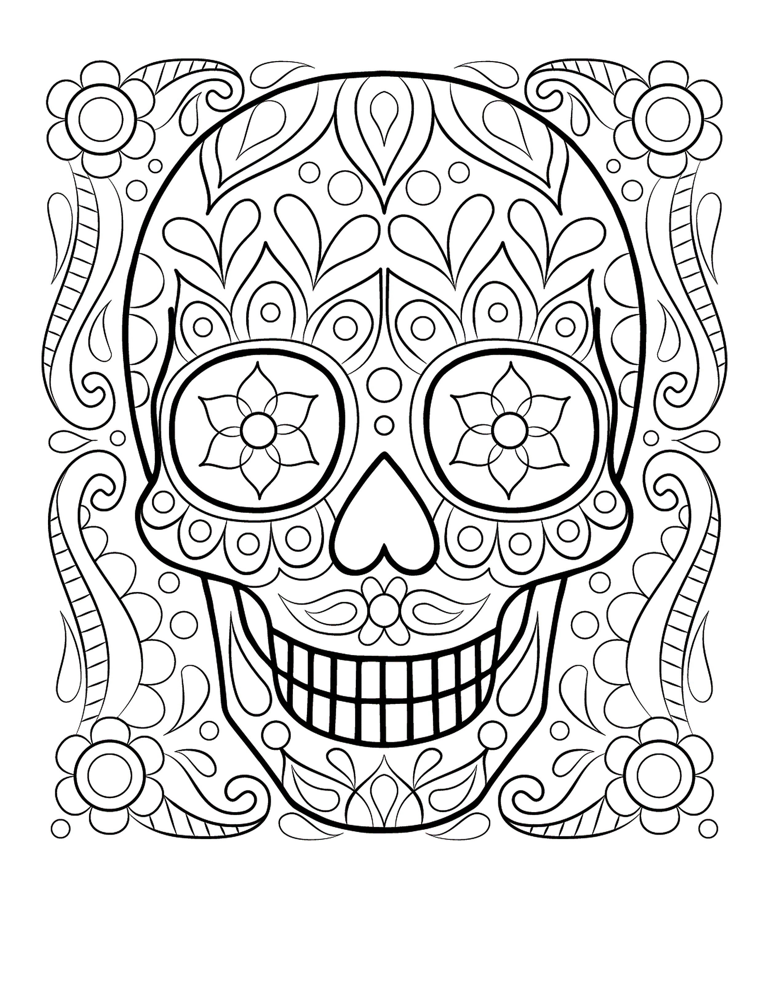 sugar skull coloring pages sugar skull 5