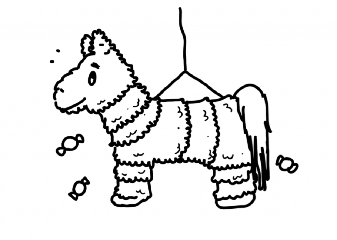 Pinata Coloring Page for a quick learning. Educative Printable
